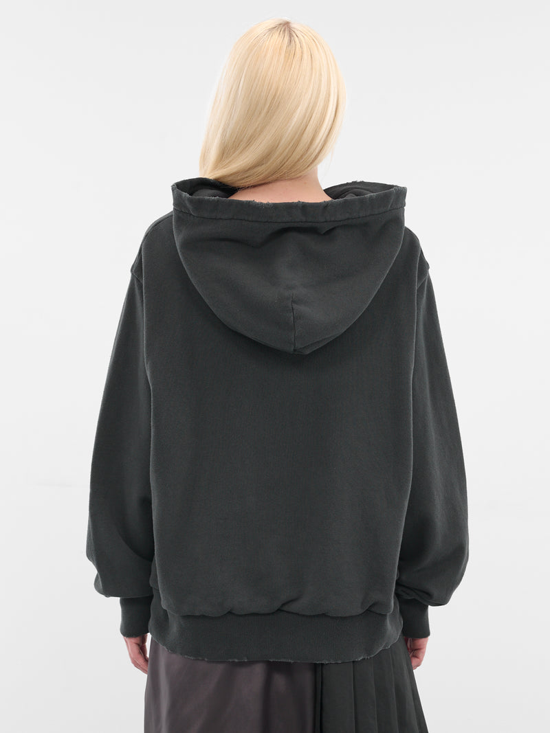 Black Distressed Zip Hoodie (S51HG0022-MTJ033-862-BLACK)
