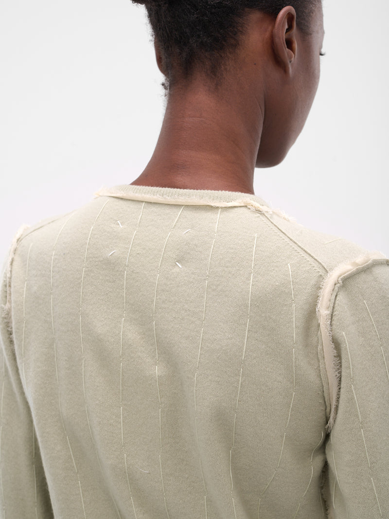 Green Applique Wool Cardigan (S51HP0022-M13153-LIGHT-GREEN)