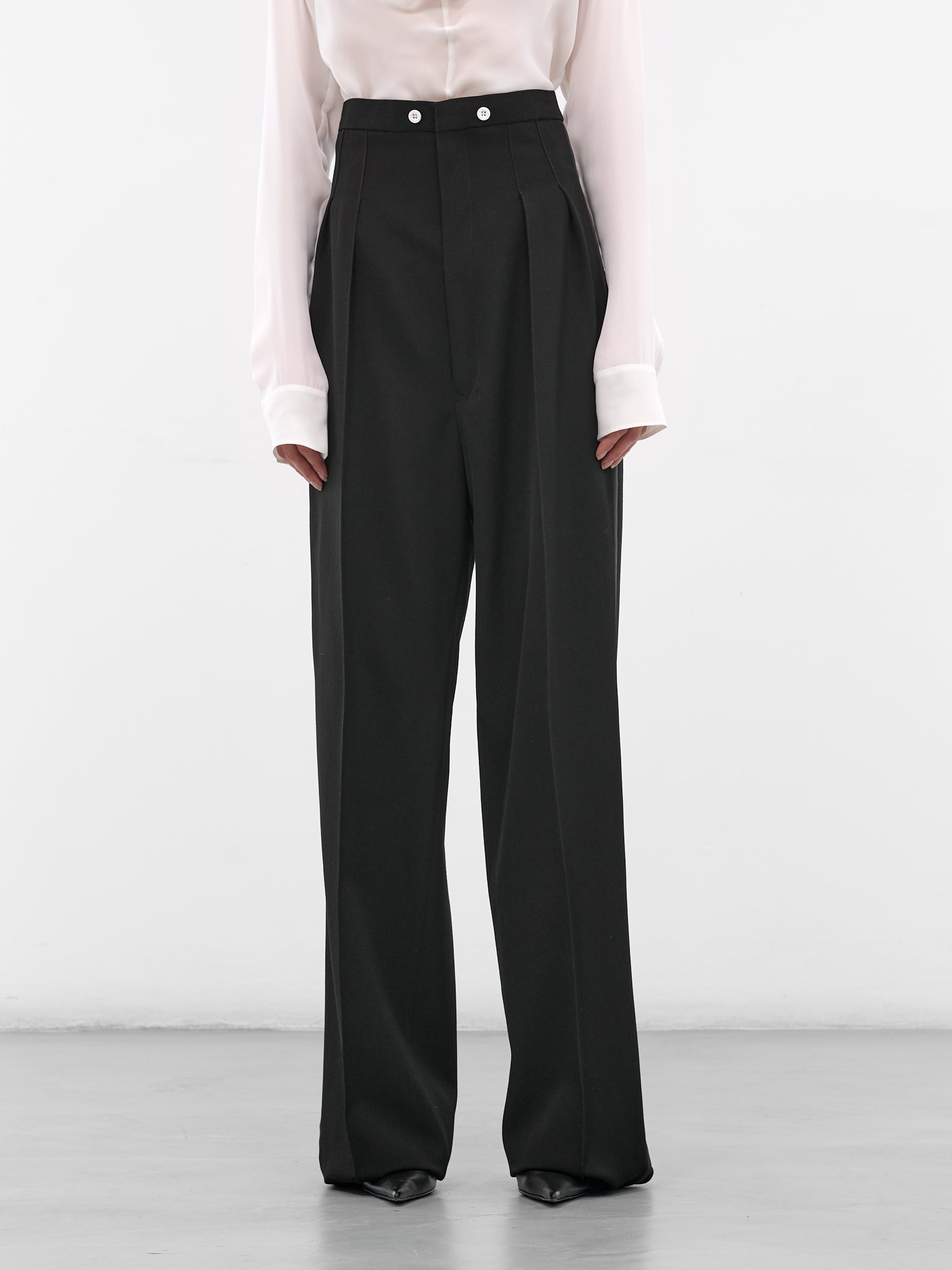 Black Wool Tailored Trousers (S51KA0611-S78389-900-BLACK)