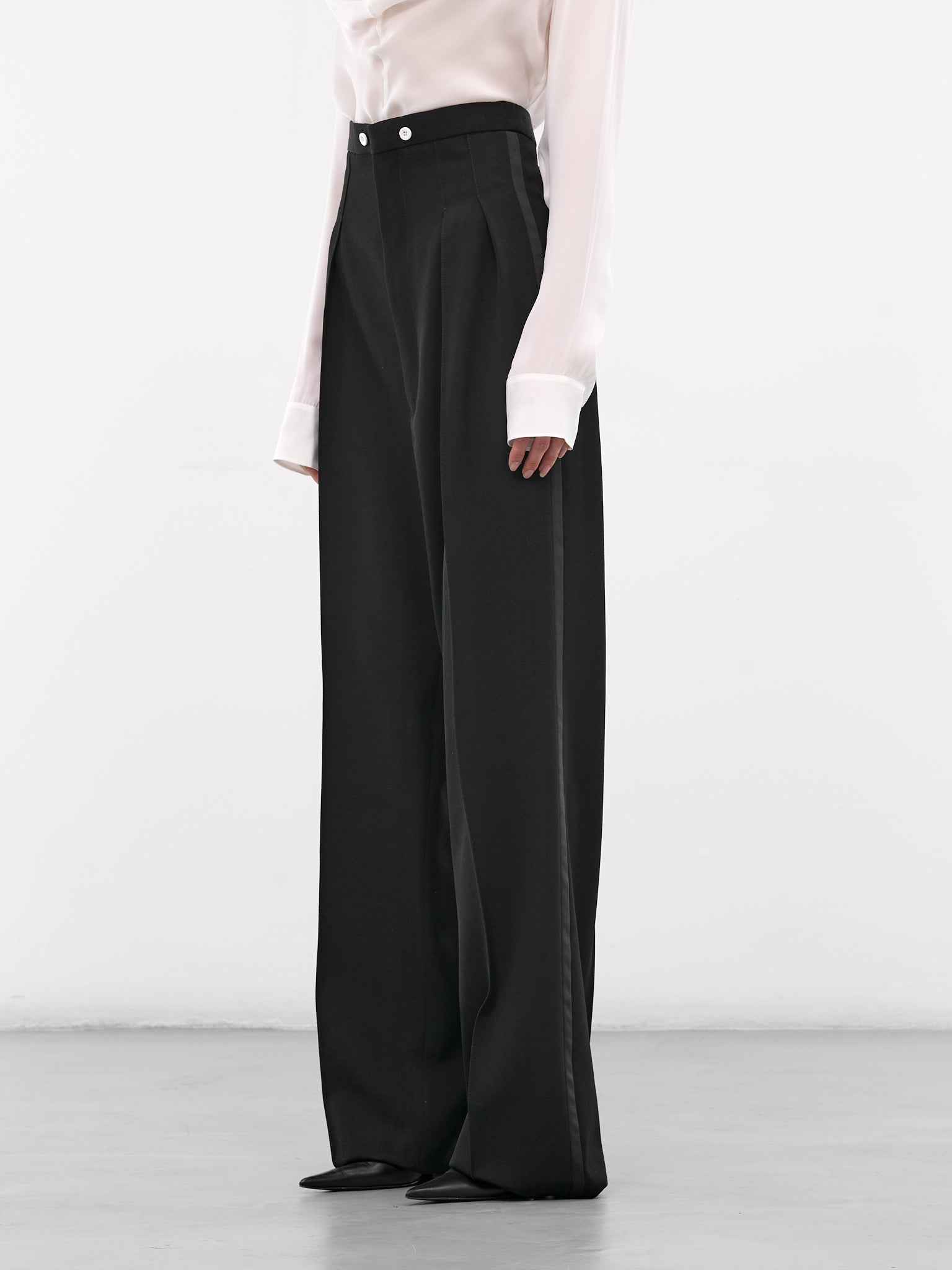Black Wool Tailored Trousers (S51KA0611-S78389-900-BLACK)