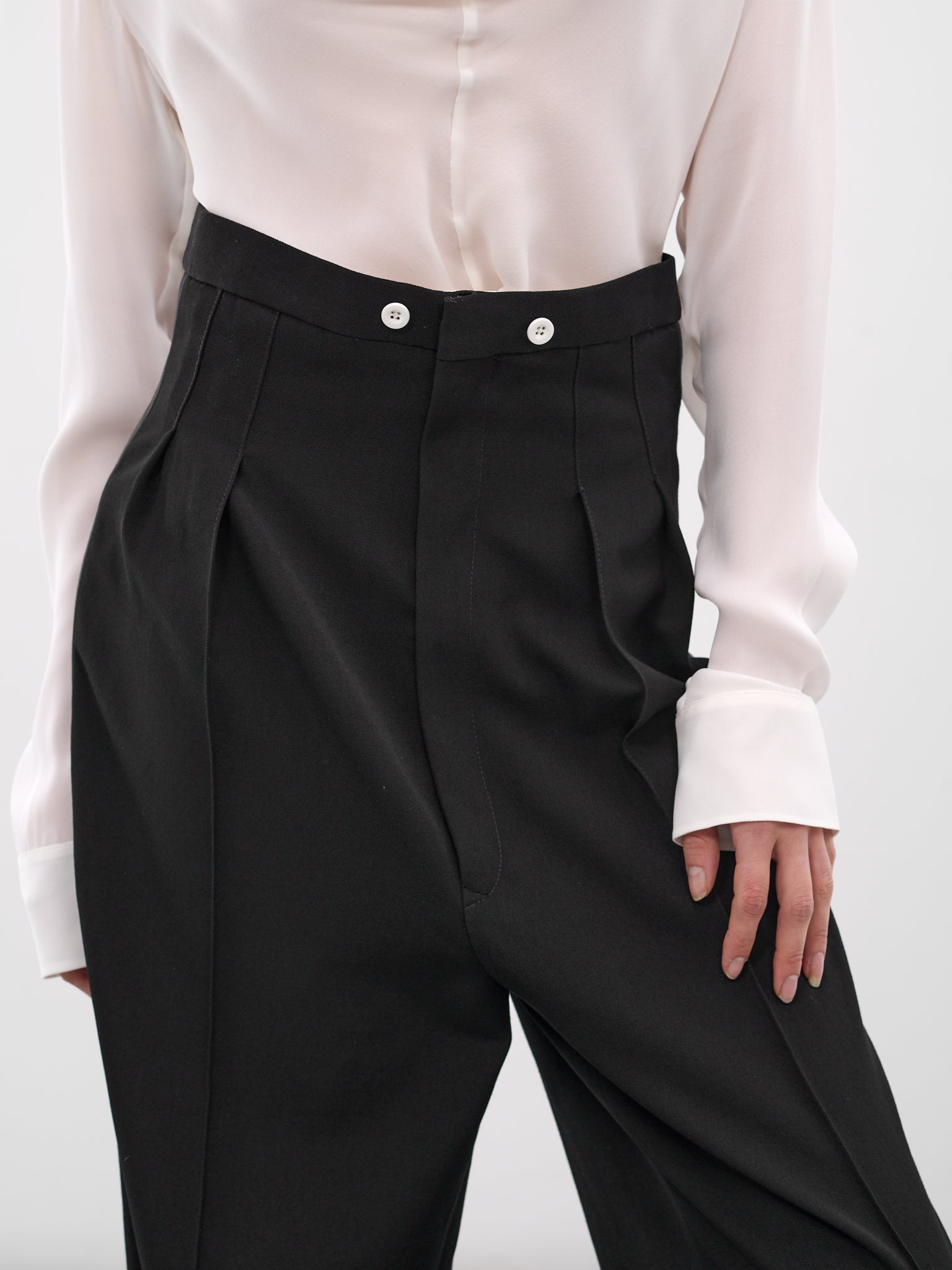 Black Wool Tailored Trousers (S51KA0611-S78389-900-BLACK)