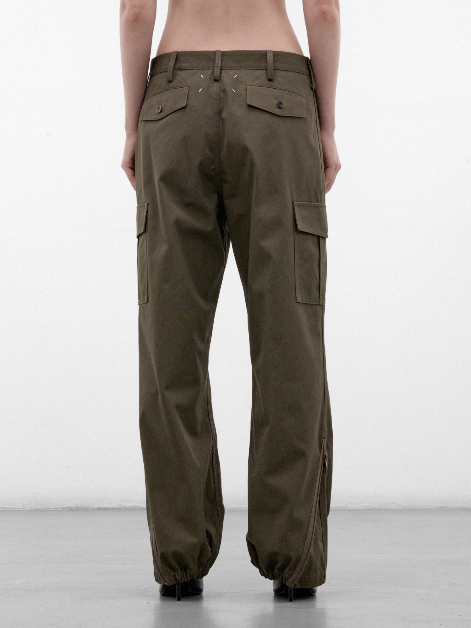 Green Cotton Cargo Pants (S51KA0621-M35900-GREEN)