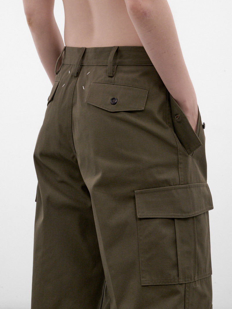 Green Cotton Cargo Pants (S51KA0621-M35900-GREEN)