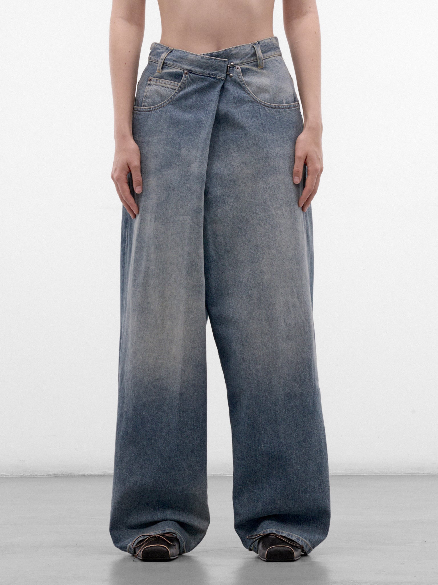Blue Archive Wrap Denim Jeans (S51LA0188-M30034-OLD-BLUE)