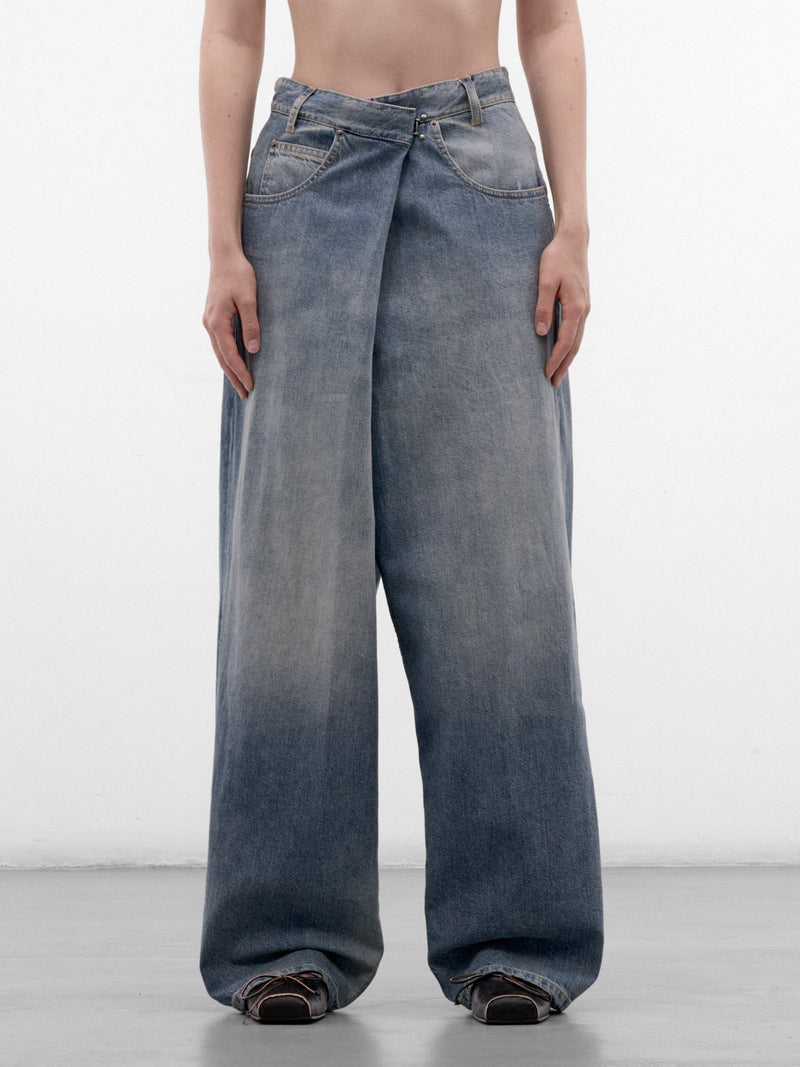 Blue Archive Wrap Denim Jeans (S51LA0188-M30034-OLD-BLUE)