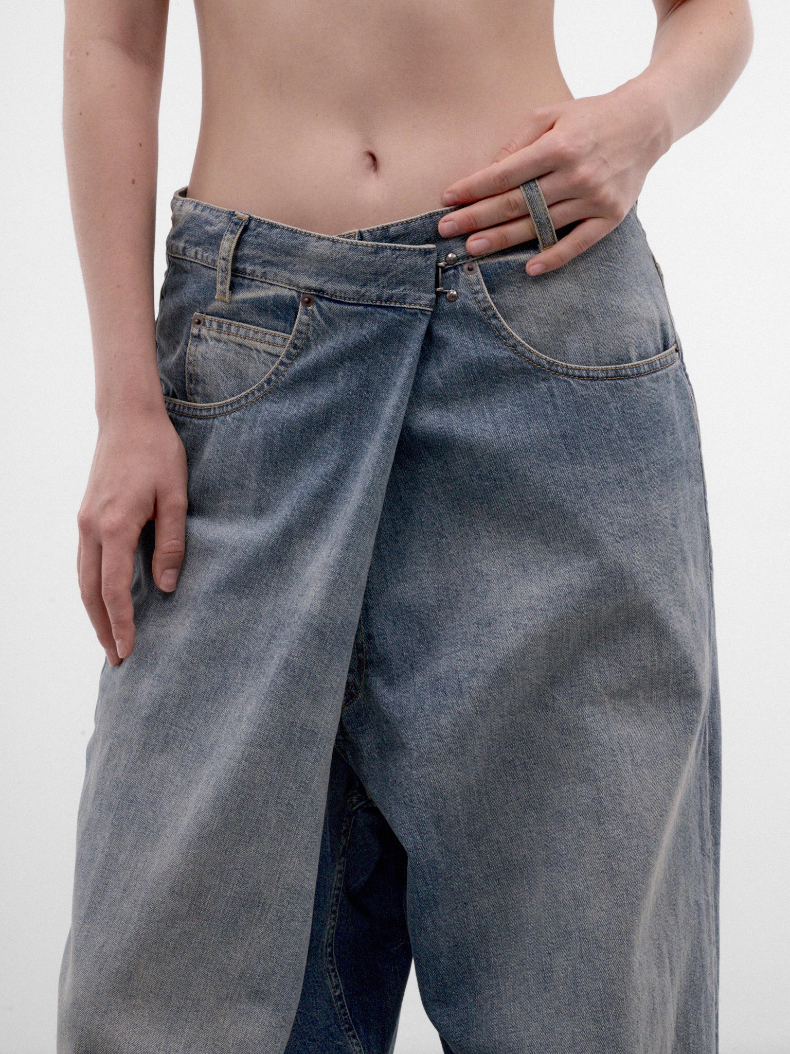 Blue Archive Wrap Denim Jeans (S51LA0188-M30034-OLD-BLUE)