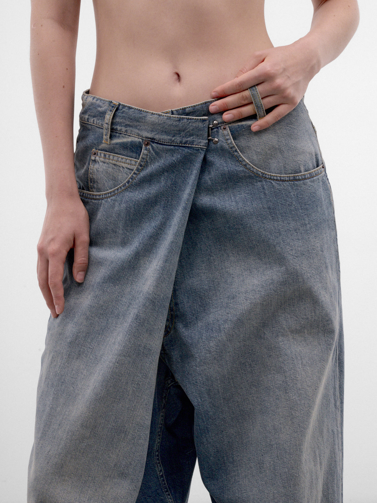 Blue Archive Wrap Denim Jeans (S51LA0188-M30034-OLD-BLUE)