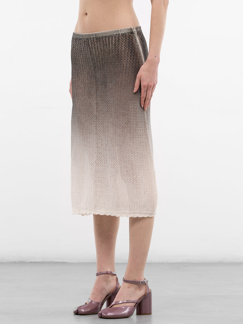 Sheer Gradient Knit Midi Skirt (S51ME0061-M13231-101S-GRAY)
