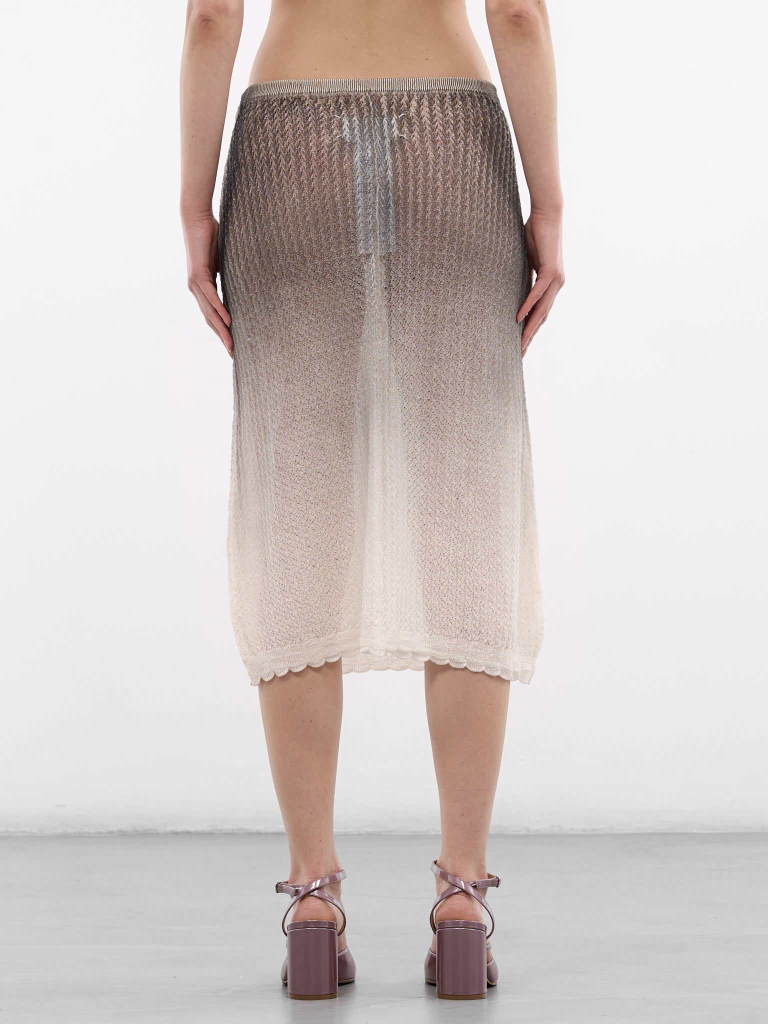 Sheer Gradient Knit Midi Skirt (S51ME0061-M13231-101S-GRAY)
