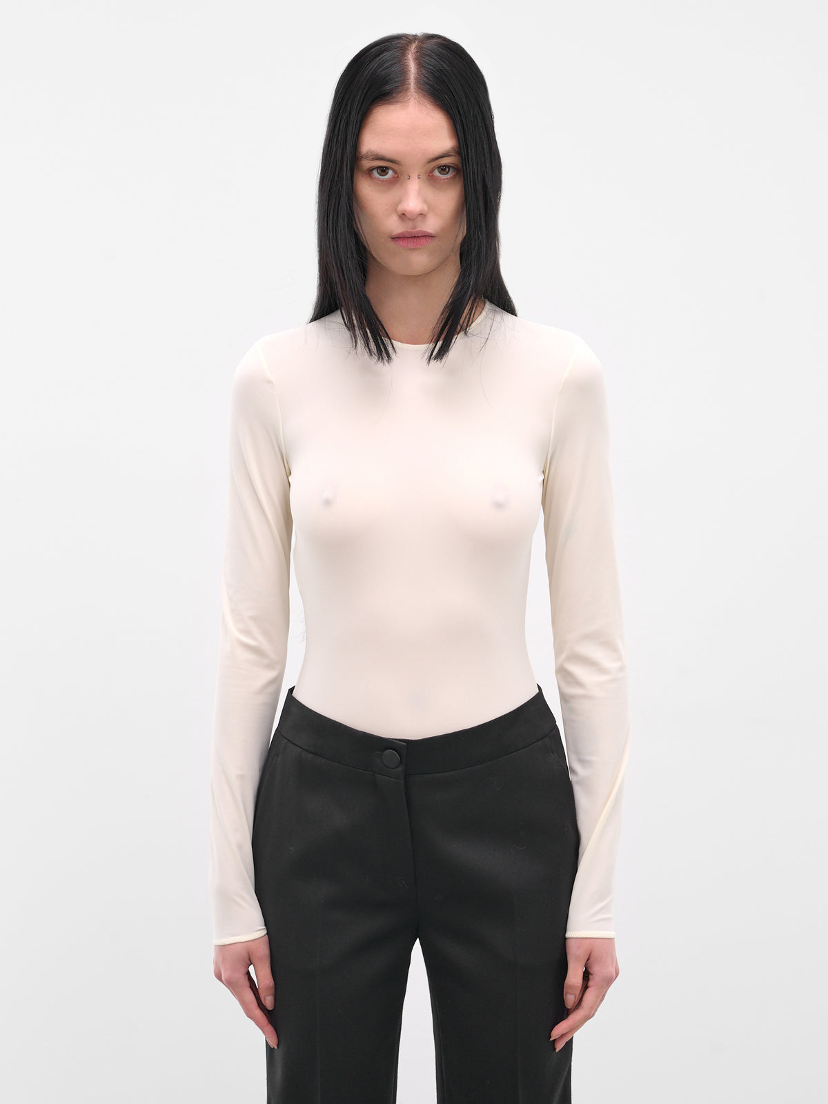 White Long Sleeve Technical Bodysuit (S51NA0056-S20518-102-OFF-WHITE)