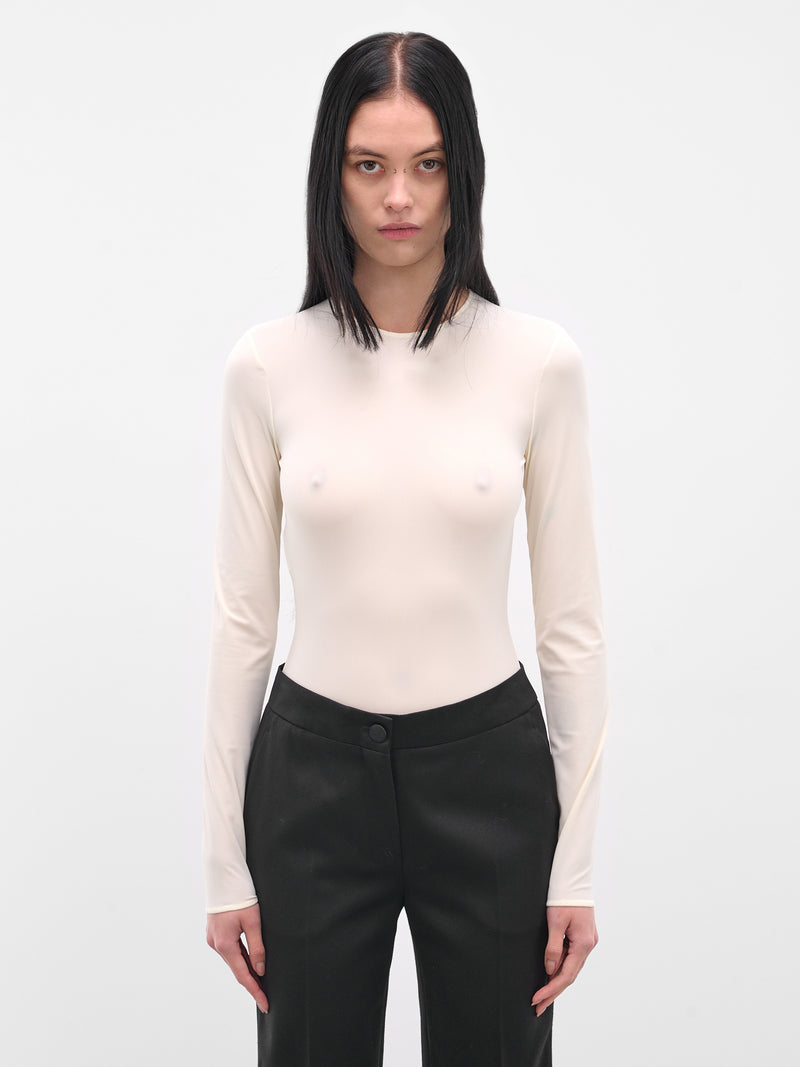 White Long Sleeve Technical Bodysuit (S51NA0056-S20518-102-OFF-WHITE)