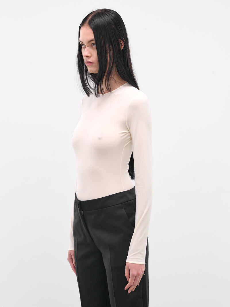 White Long Sleeve Technical Bodysuit (S51NA0056-S20518-102-OFF-WHITE)