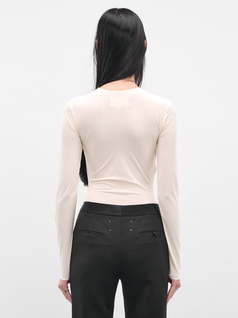 White Long Sleeve Technical Bodysuit (S51NA0056-S20518-102-OFF-WHITE)