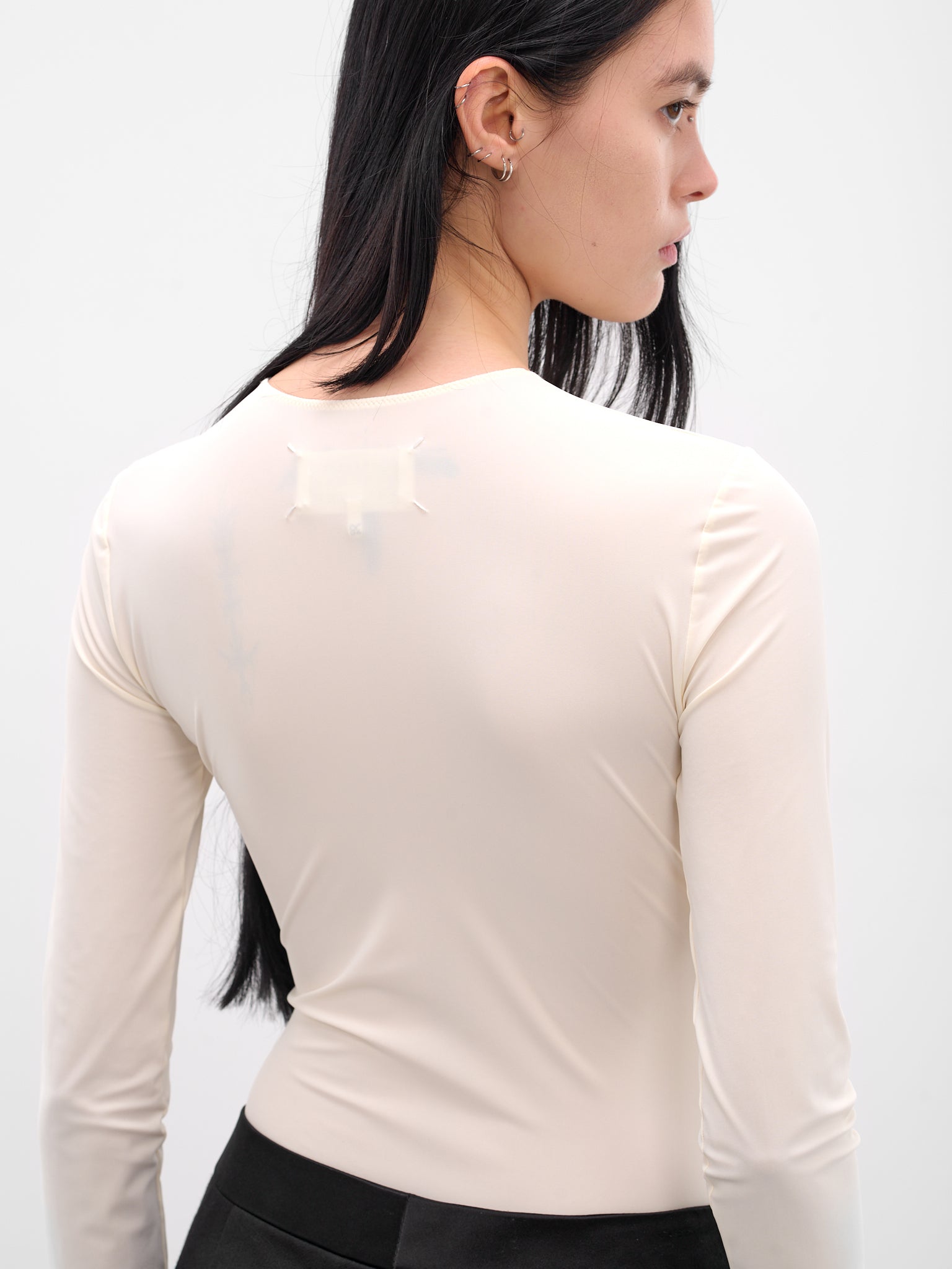 White Long Sleeve Technical Bodysuit (S51NA0056-S20518-102-OFF-WHITE)