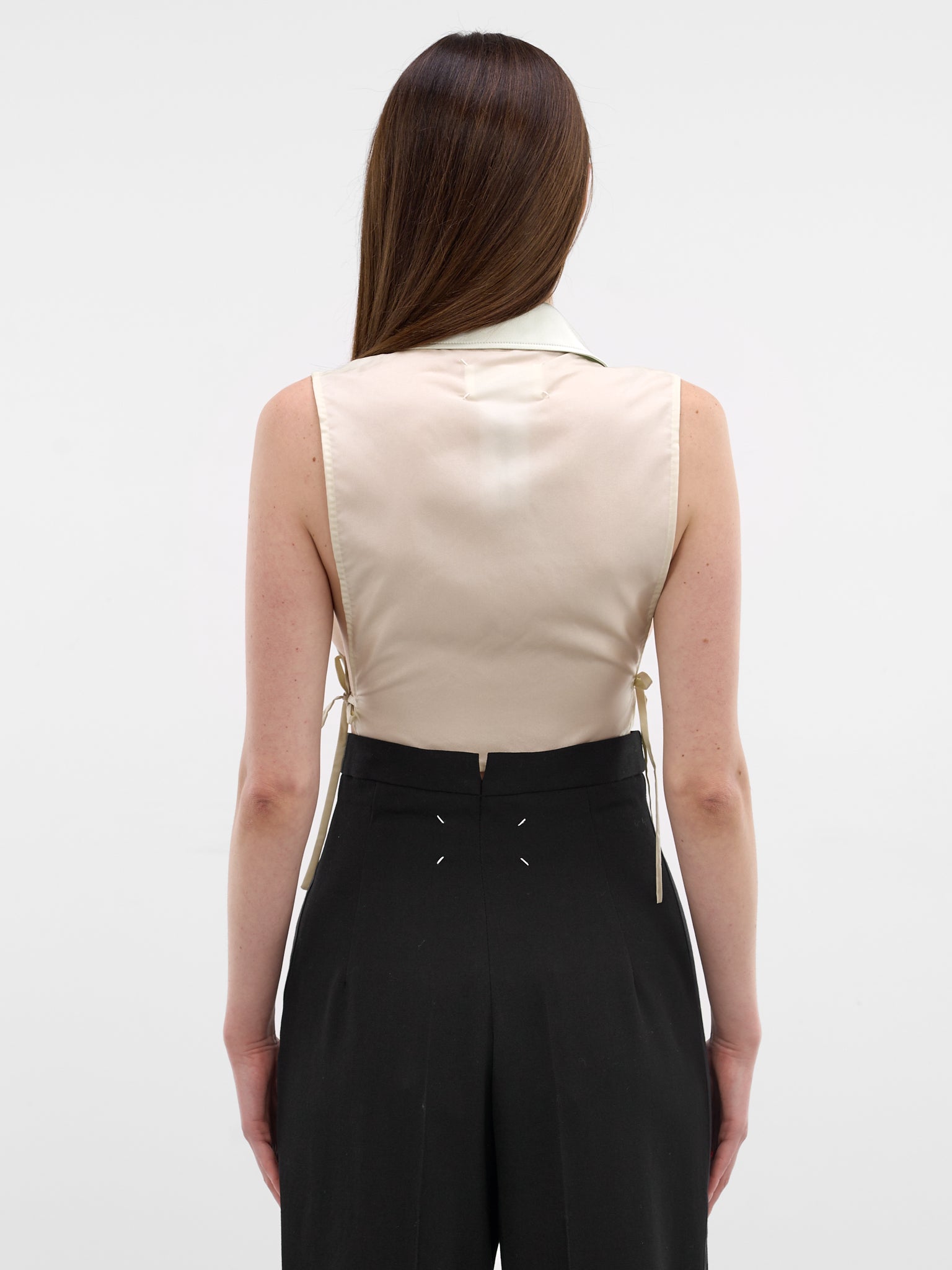 White Silk Stole Crop Top (S51TH0094-MTN152-LIGHT-PISTACH)