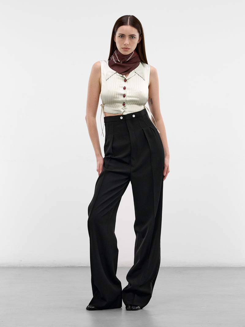 White Silk Stole Crop Top (S51TH0094-MTN152-LIGHT-PISTACH)