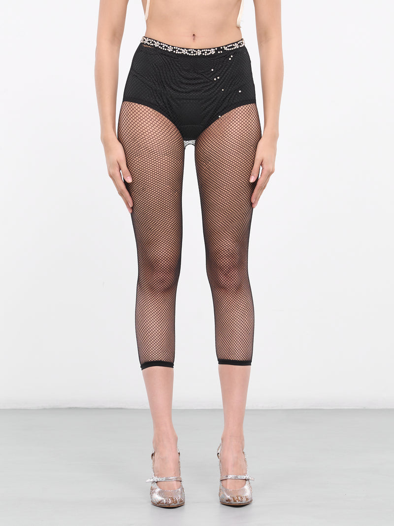 Rhinestone Fishnet Leggings (S51TL0058-M20001-BLACK)