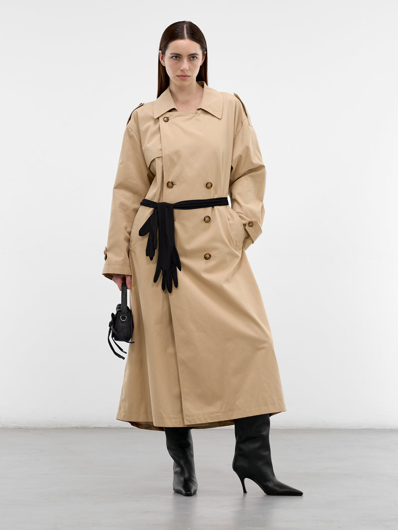Beige Glove Belted Trench Coat (S52AH0084-M35368-154-BEIGE)