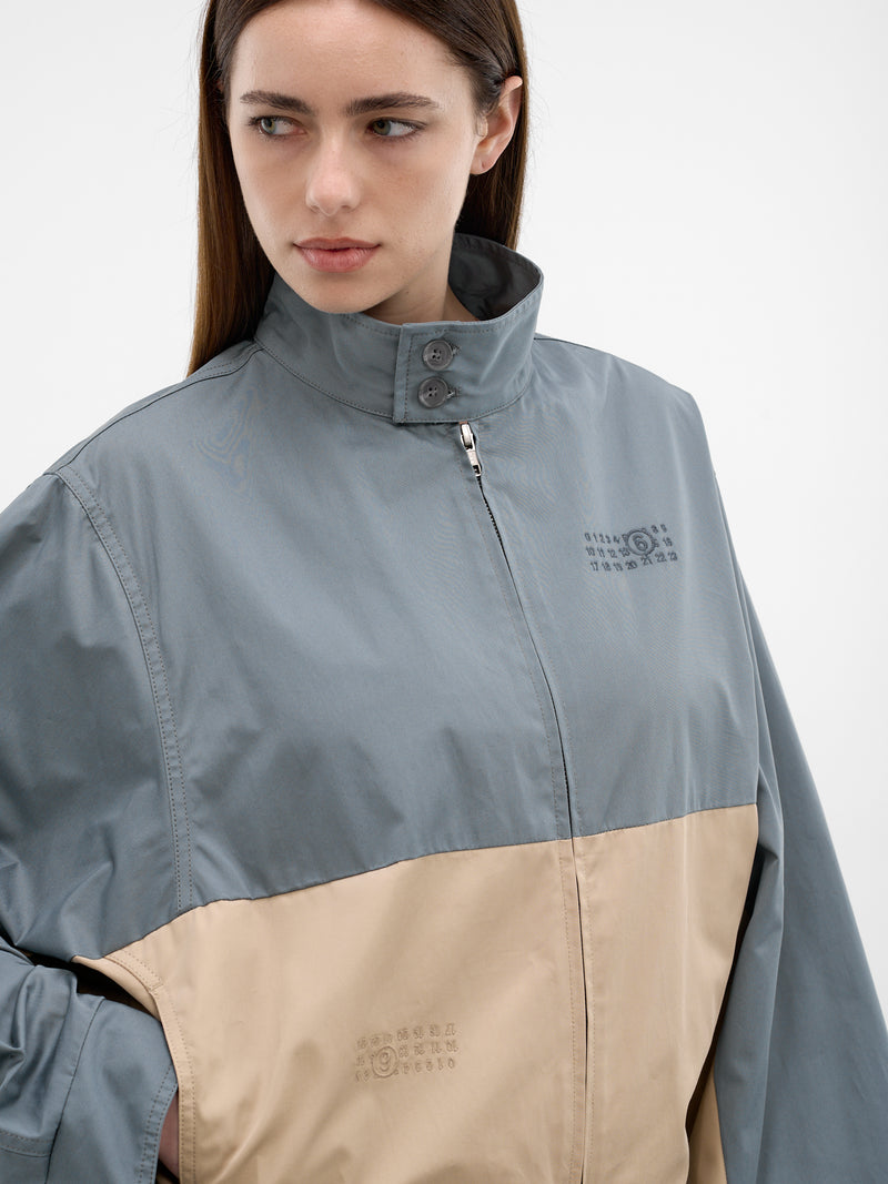 Mirrored Two-Tone Zip Jacket (S52AM0346-M35734-GREY-BLUE-BEI)