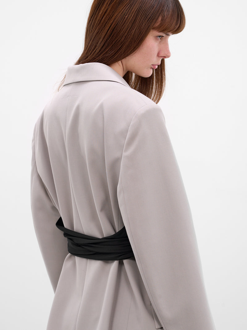 Gray Wool Glove Belt Blazer (S52BN0147-M35436-858-PALE-GREY)