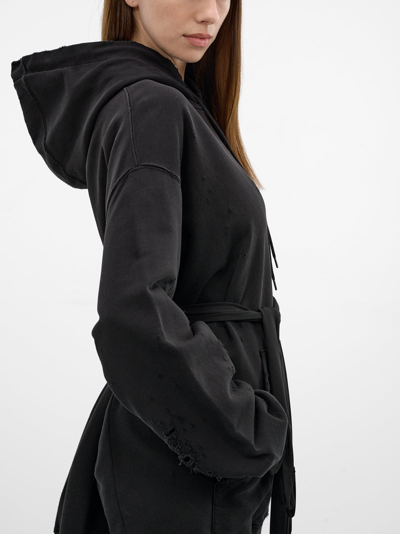 Black Lycra Glove Belt Hoodie (S52DA0083-M25025-900-BLACK)