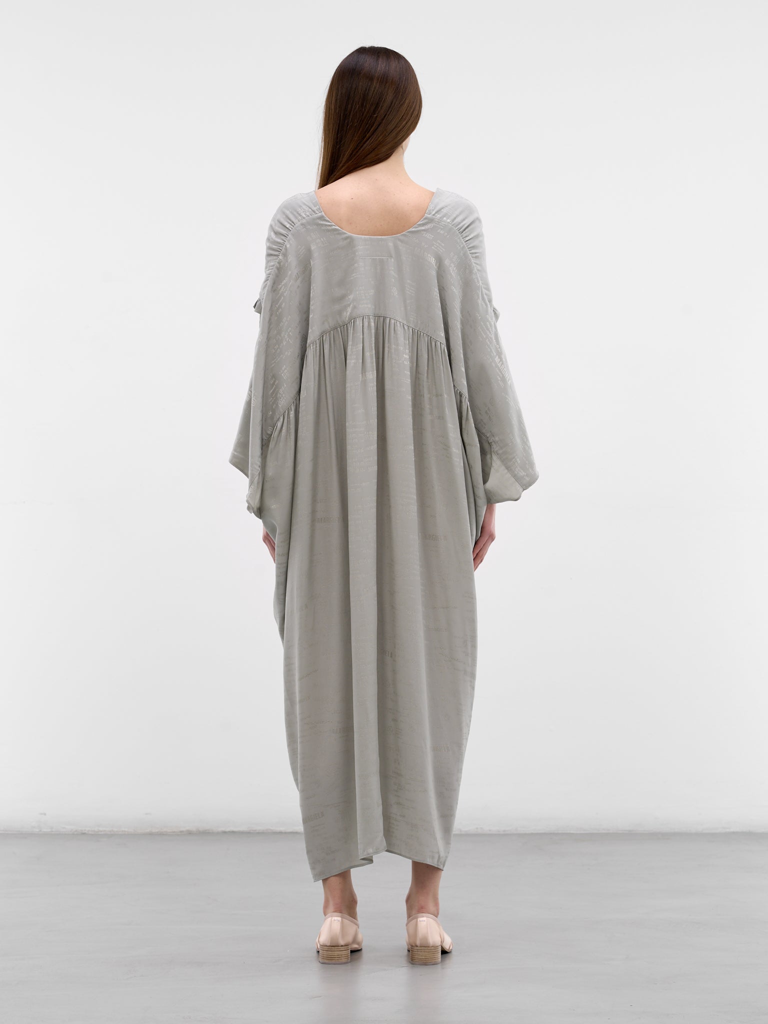 Gray Logo Print Layered Dress (S52DD0077-M35737-001J-SAGE-GRE)