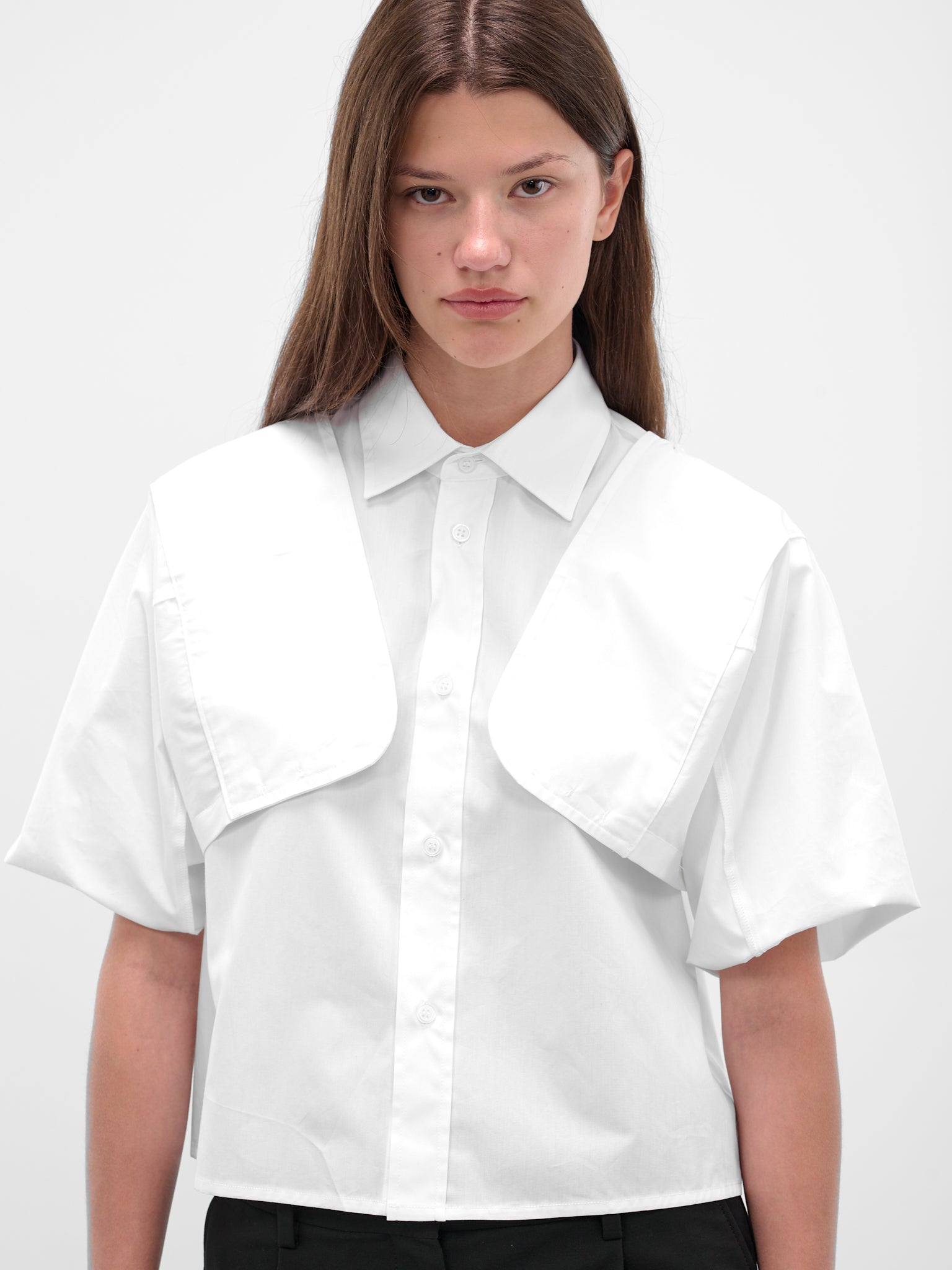 White Wide Sleeve Boxy Shirt (S52DT0044-M35480-100-WHITE)