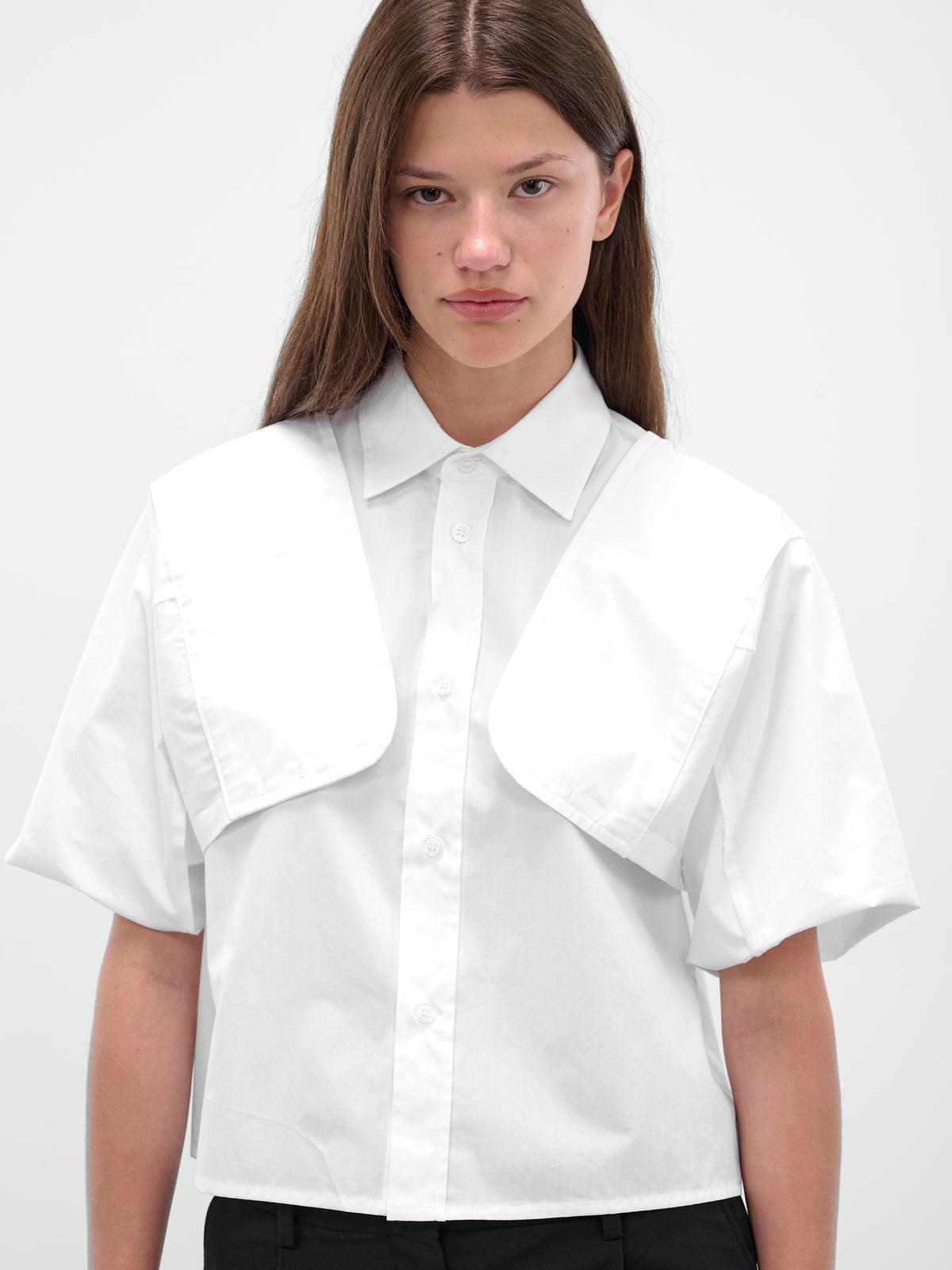 White Wide Sleeve Boxy Shirt (S52DT0044-M35480-100-WHITE)