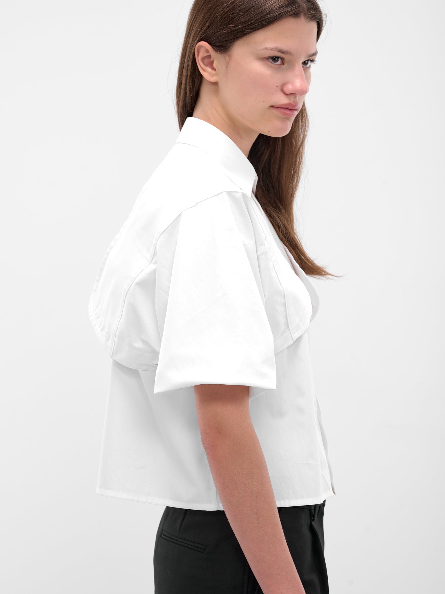 White Wide Sleeve Boxy Shirt (S52DT0044-M35480-100-WHITE)