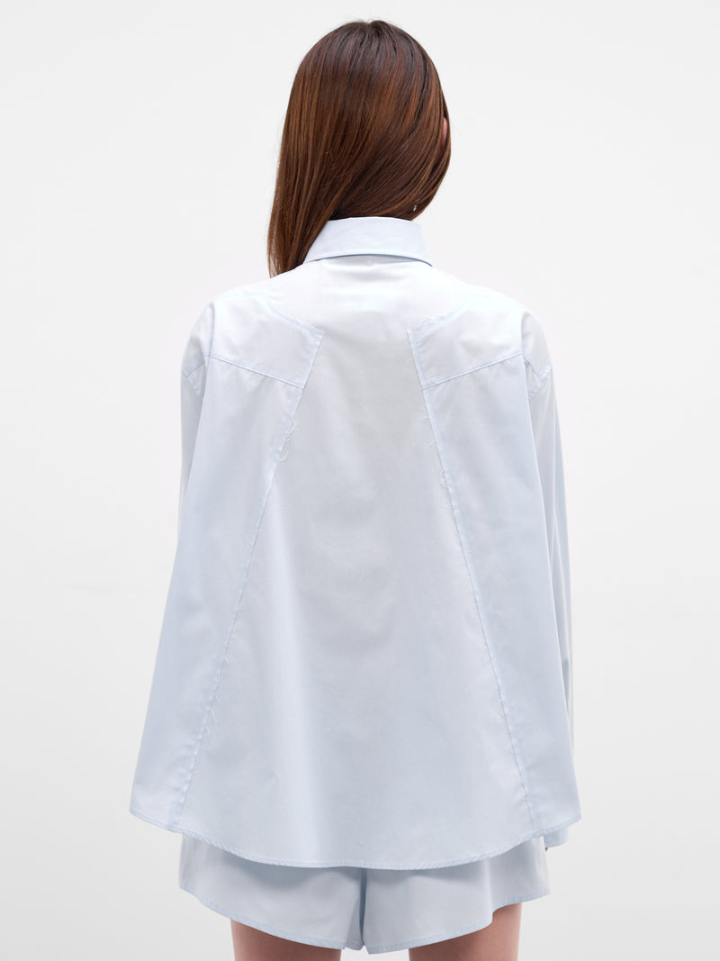 Blue Cropped Cotton Shirt (S52DT0064-M35480-LIGHT-BLUE)