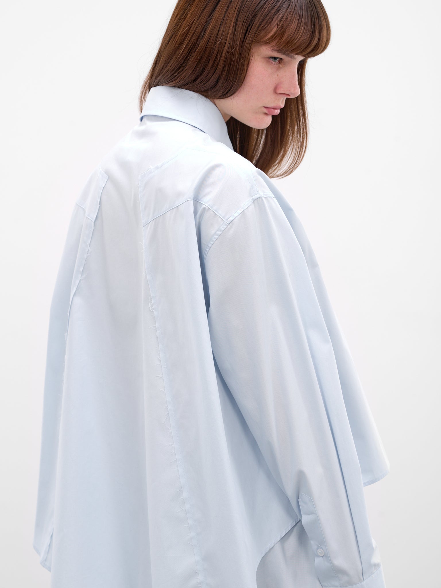 Blue Cropped Cotton Shirt (S52DT0064-M35480-LIGHT-BLUE)