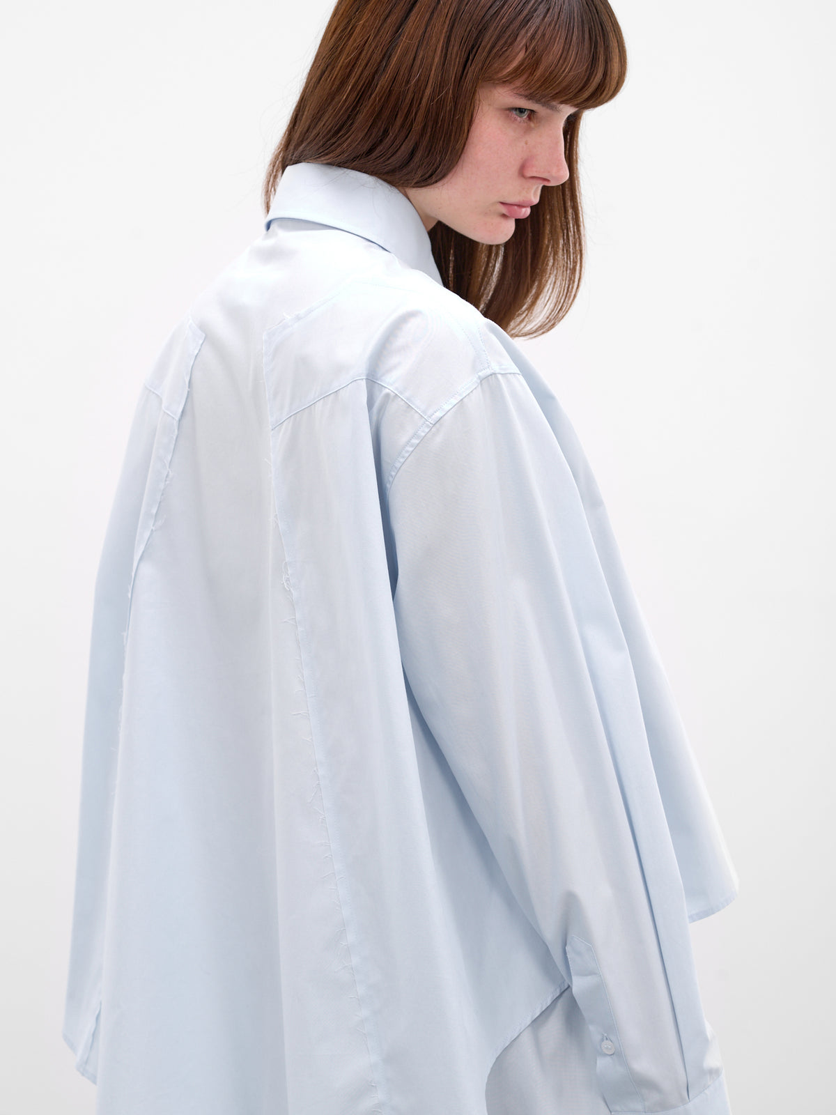 Blue Cropped Cotton Shirt (S52DT0064-M35480-LIGHT-BLUE)