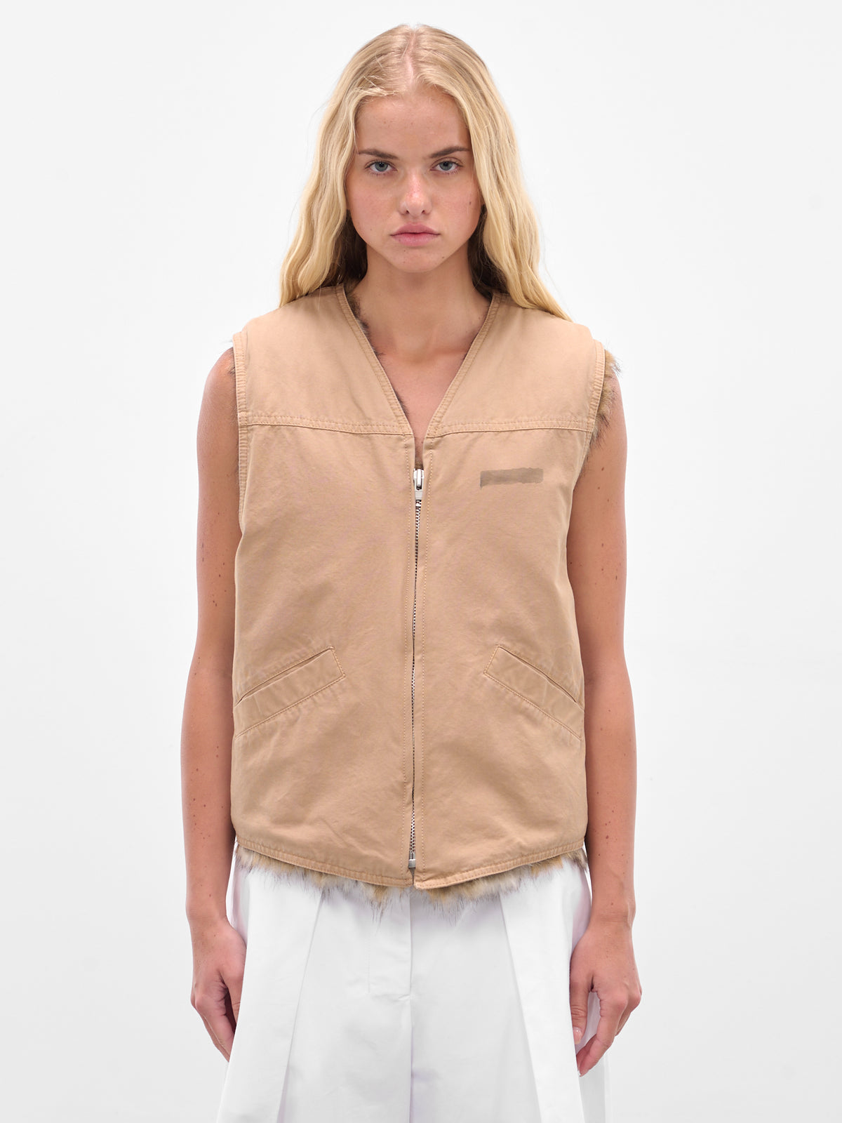MM6 MAISON MARGIELA Faux Fur Lined Vest | H.Lorenzo - front