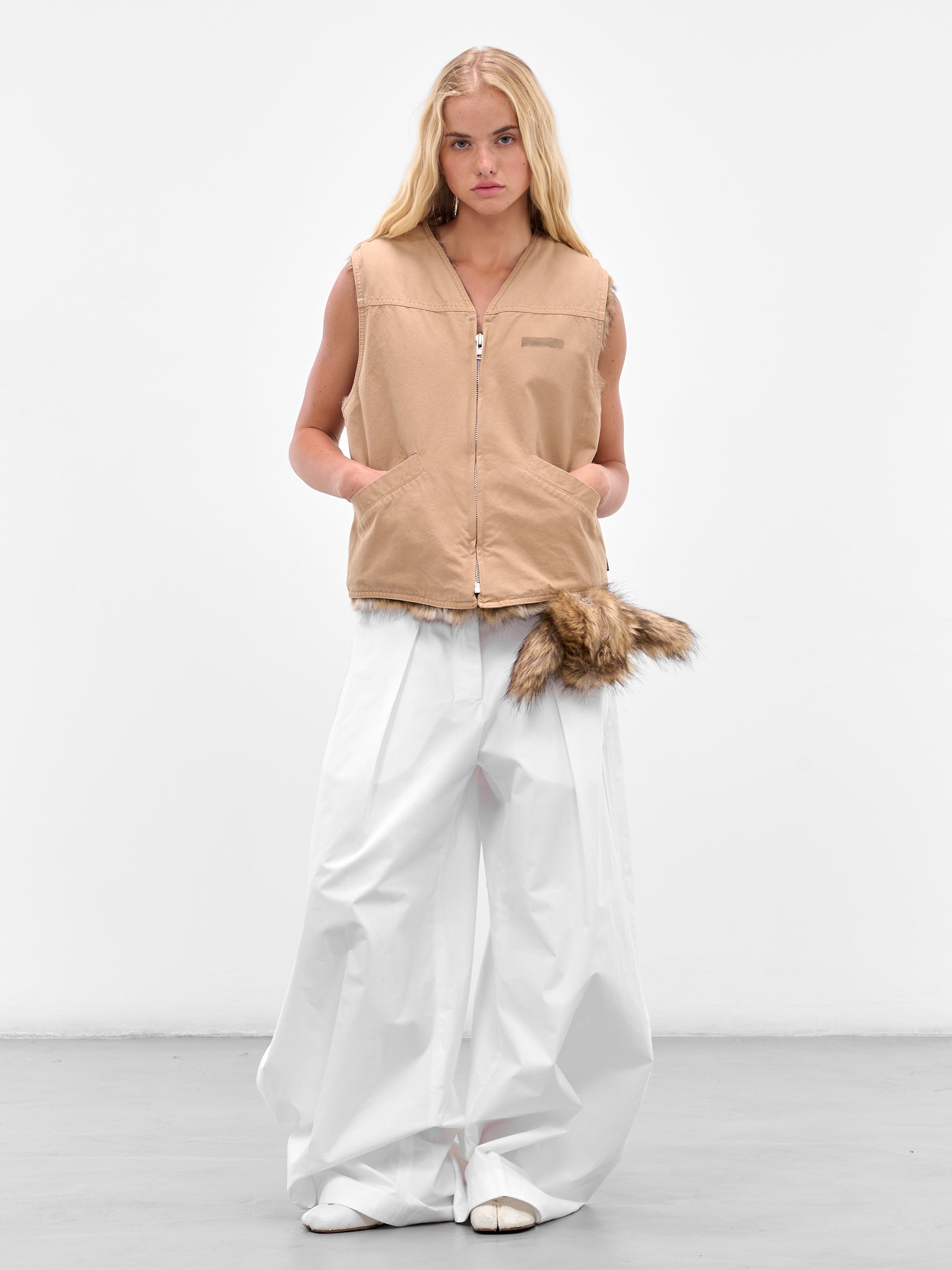 MM6 MAISON MARGIELA Faux Fur Lined Vest | H.Lorenzo - styled