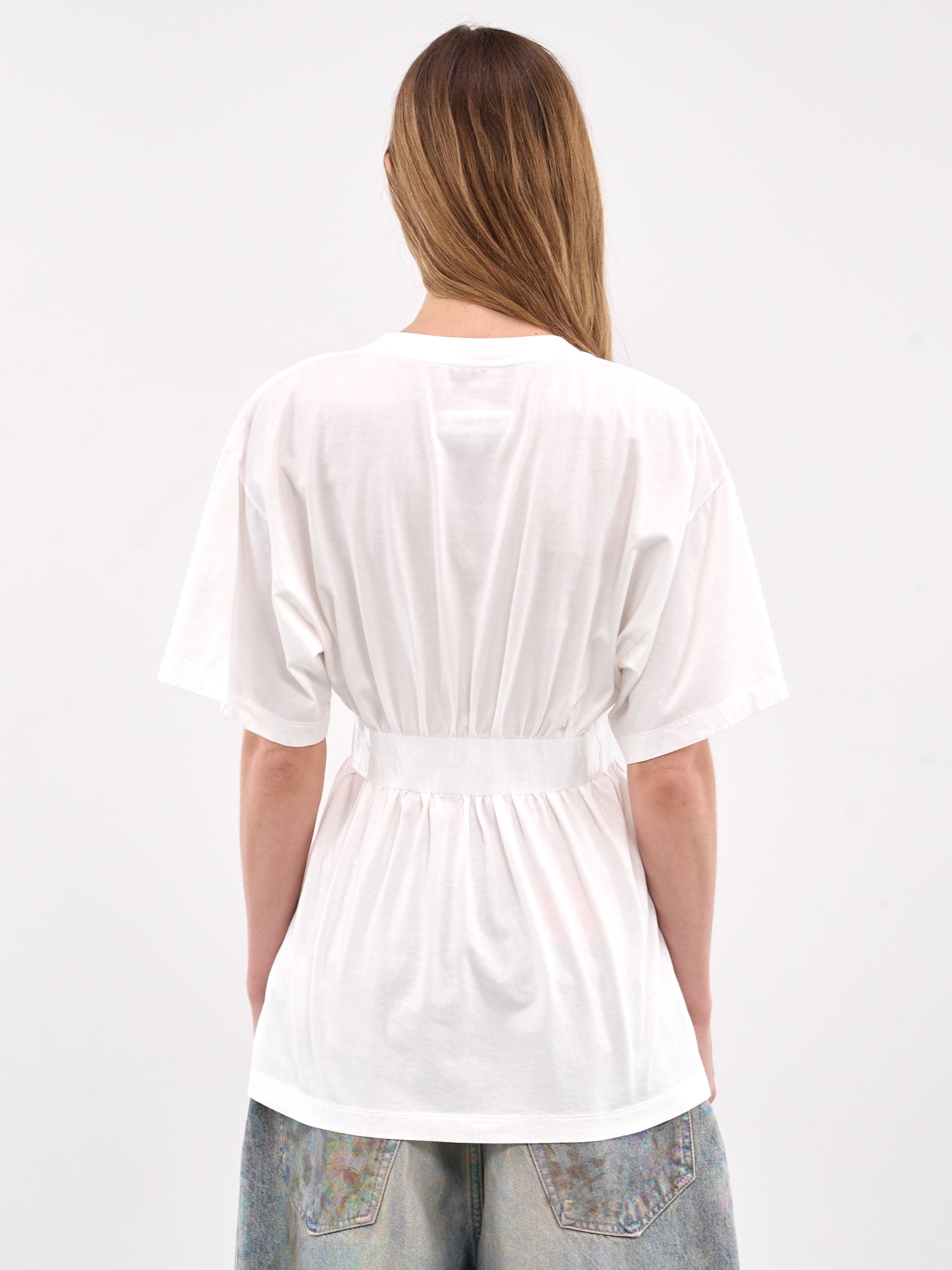 White Taped Cotton Jersey Tee (S52GC0335-M20048-101-WHITE)