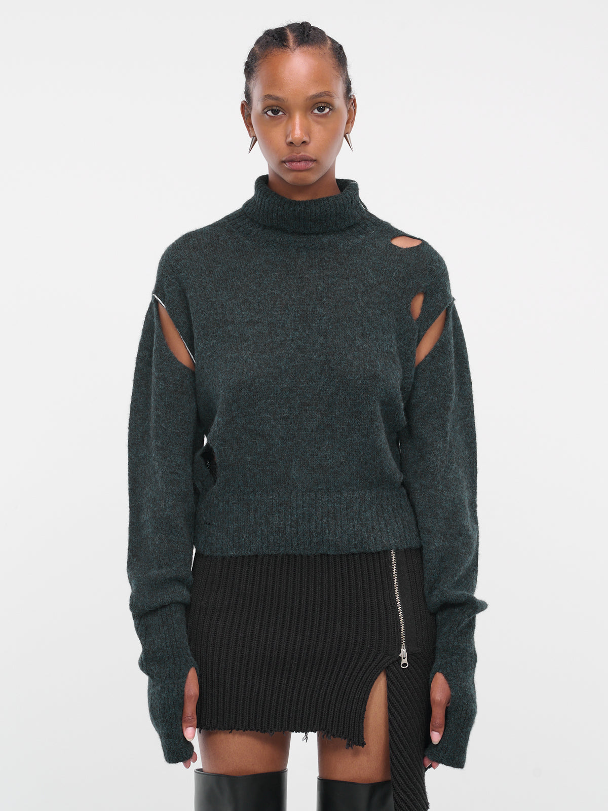 Distressed Jumper (S52HA0274-S18289-962-DARK-GREE)