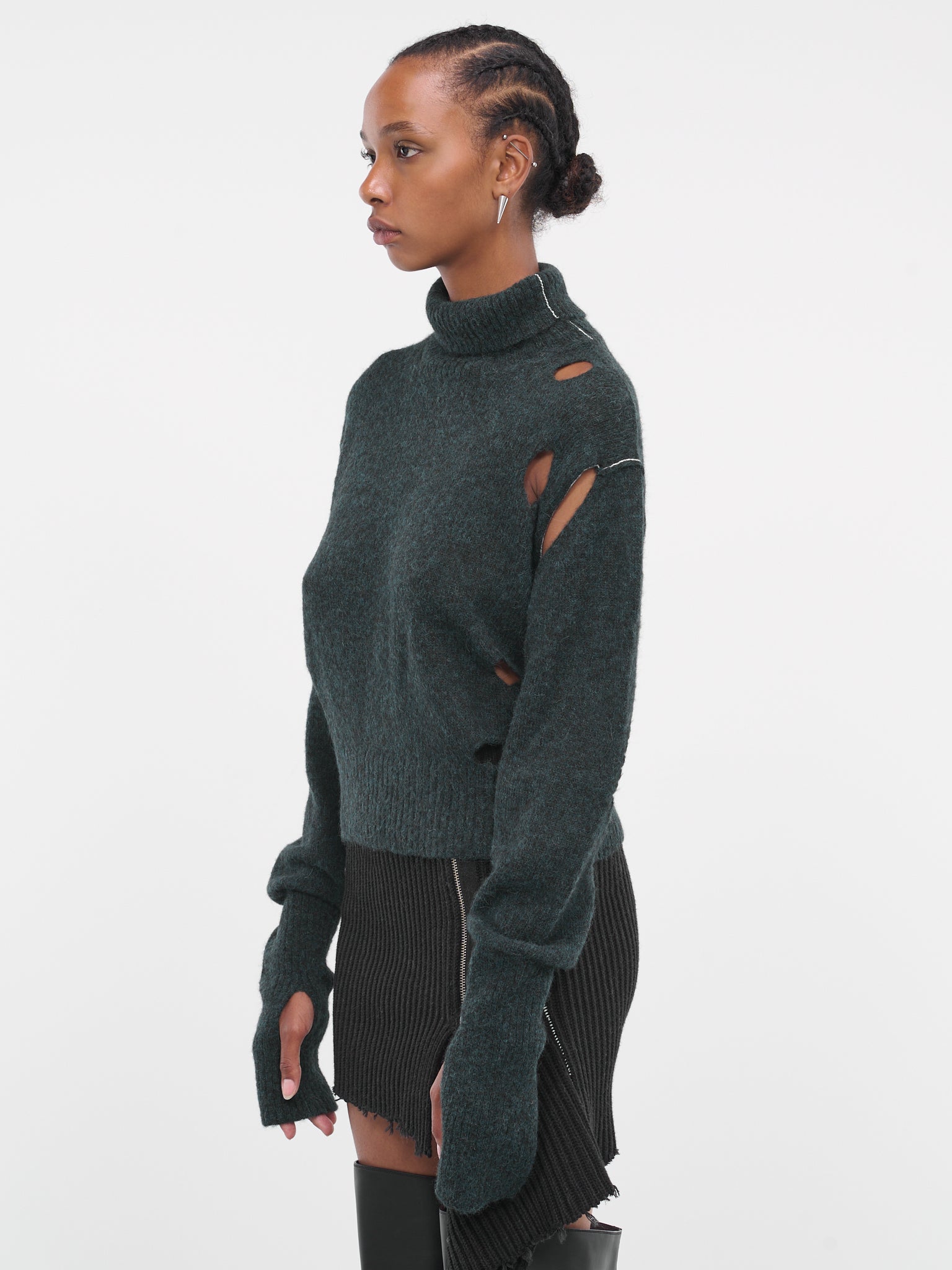Distressed Jumper (S52HA0274-S18289-962-DARK-GREE)
