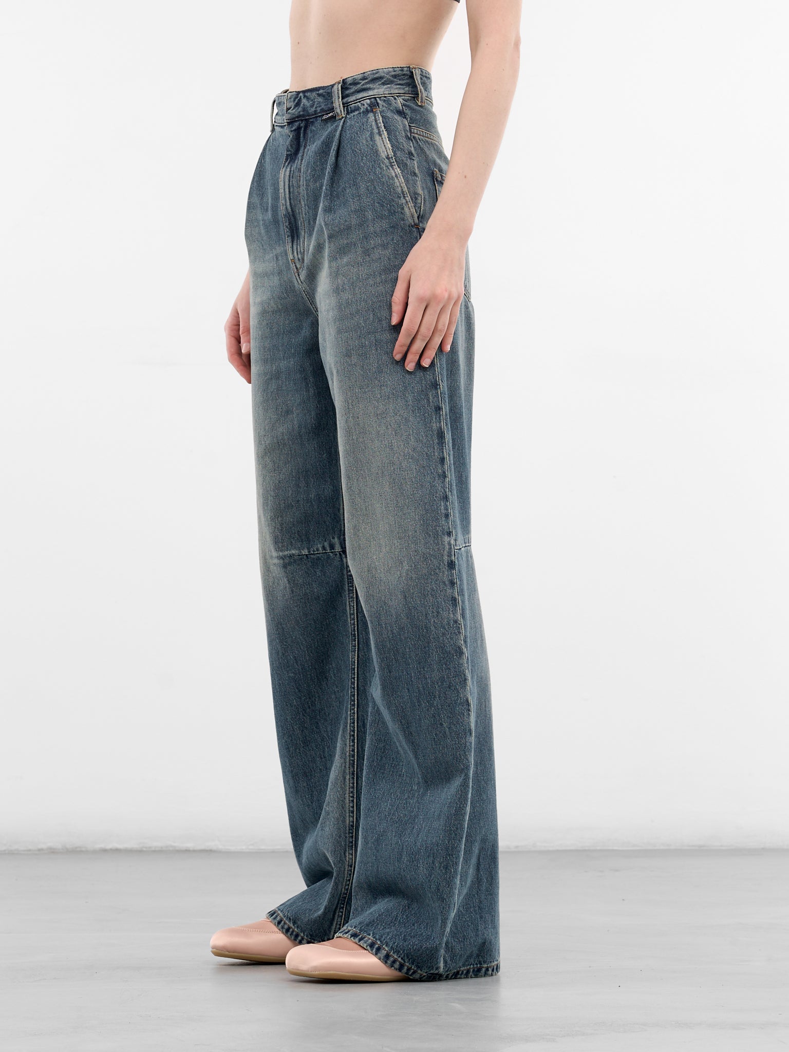 Blue Denim Wide Leg Jeans (S52LA0269-M30055-961-BLUE)