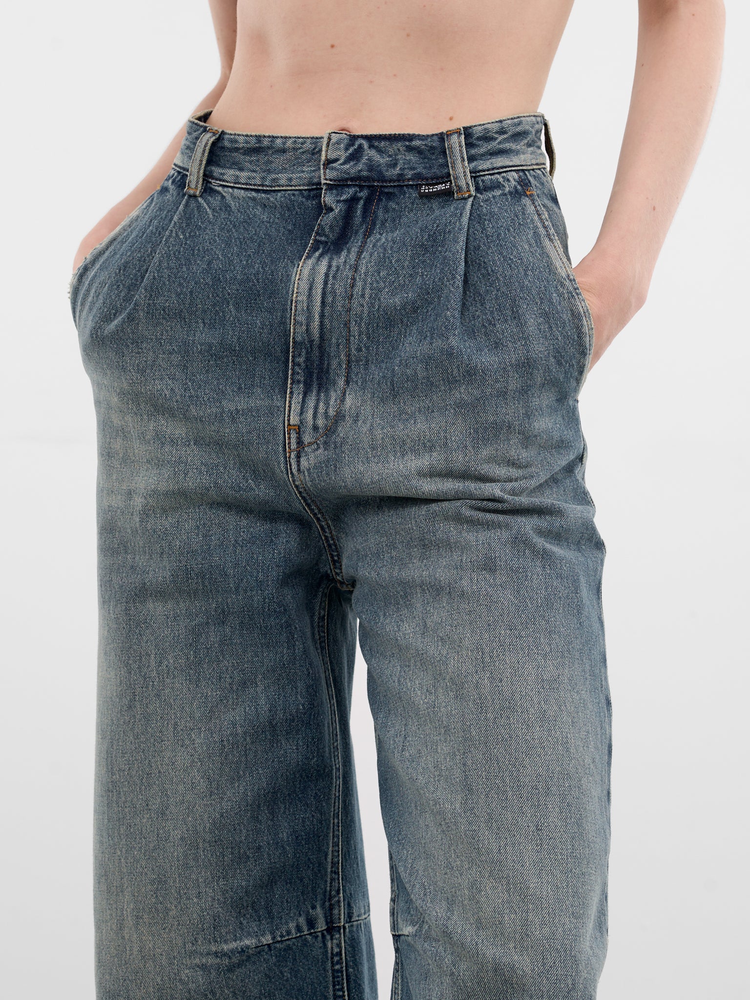 Blue Denim Wide Leg Jeans (S52LA0269-M30055-961-BLUE)