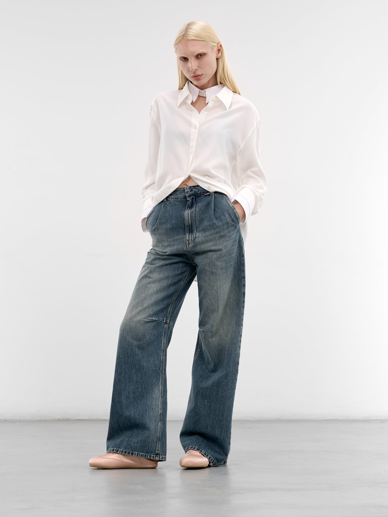 Blue Denim Wide Leg Jeans (S52LA0269-M30055-961-BLUE)