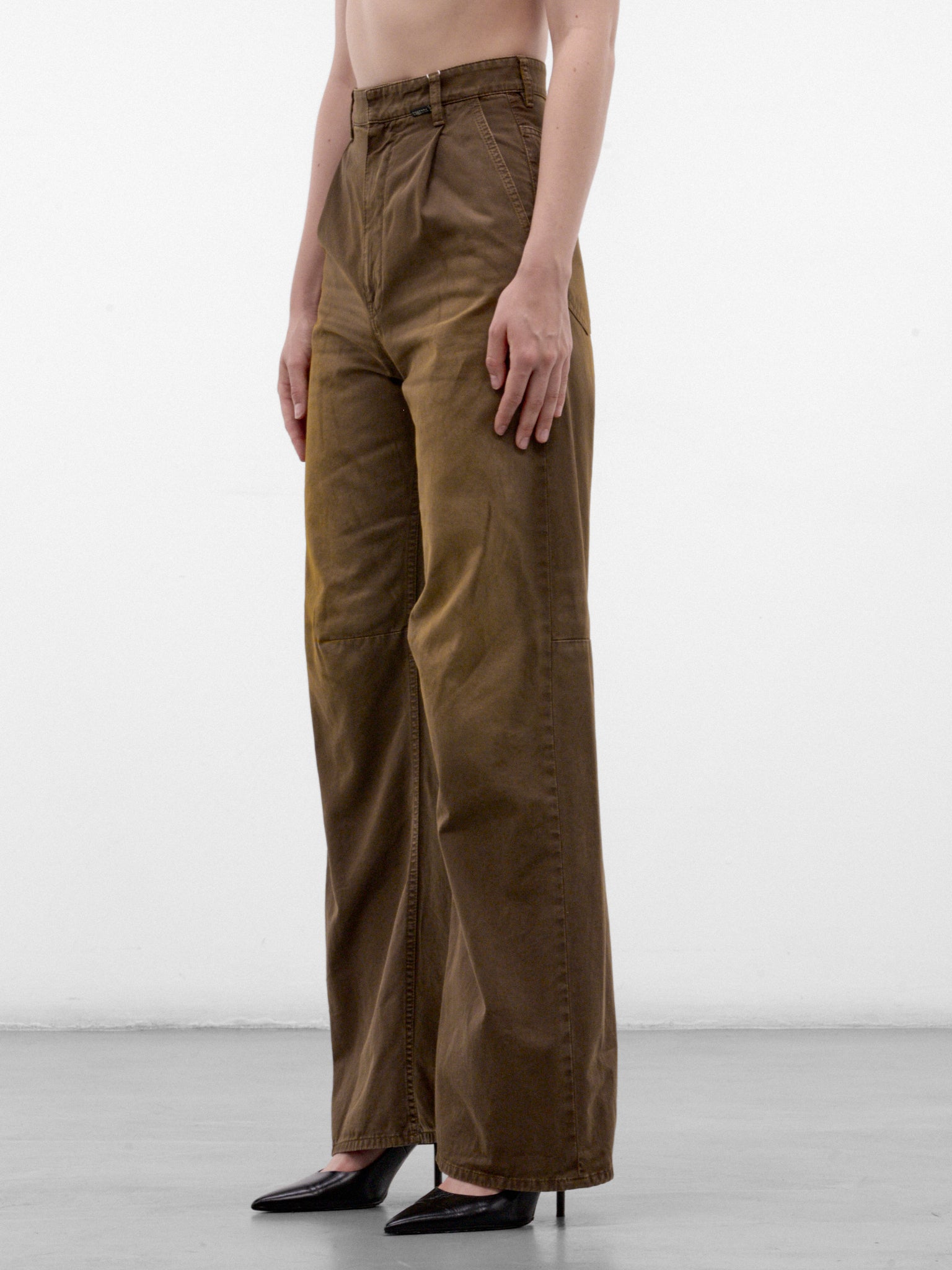 Brown High Waist Wide Trousers (S52LA0269-M35435-137-BROWN)