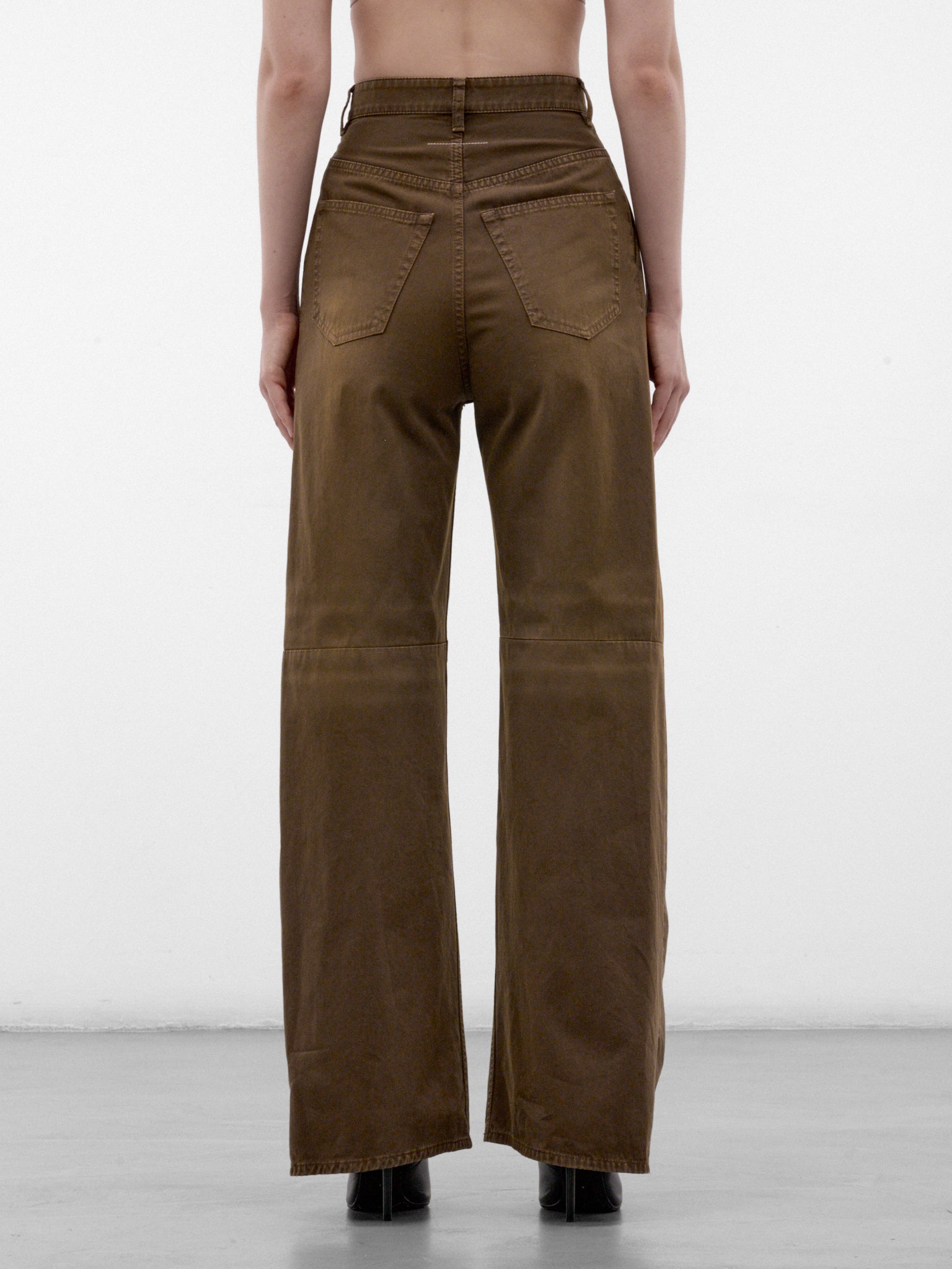 Brown High Waist Wide Trousers (S52LA0269-M35435-137-BROWN)