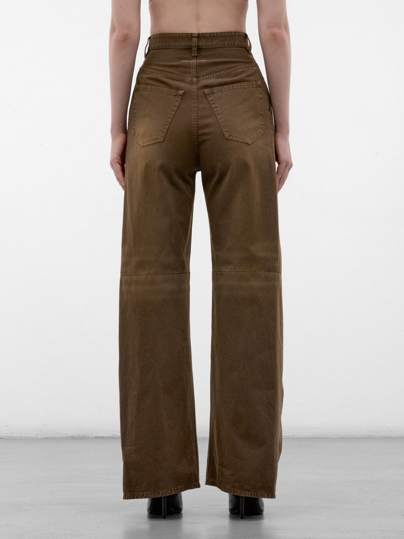Brown High Waist Wide Trousers (S52LA0269-M35435-137-BROWN)