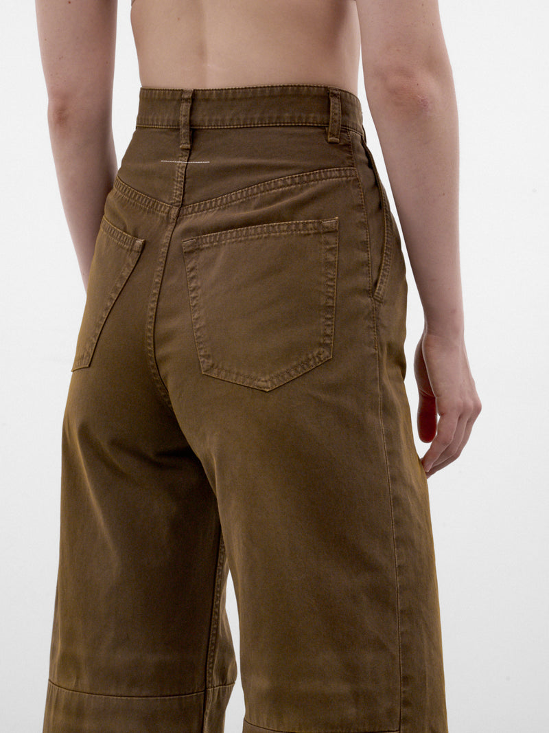 Brown High Waist Wide Trousers (S52LA0269-M35435-137-BROWN)