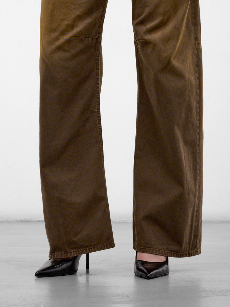 Brown High Waist Wide Trousers (S52LA0269-M35435-137-BROWN)