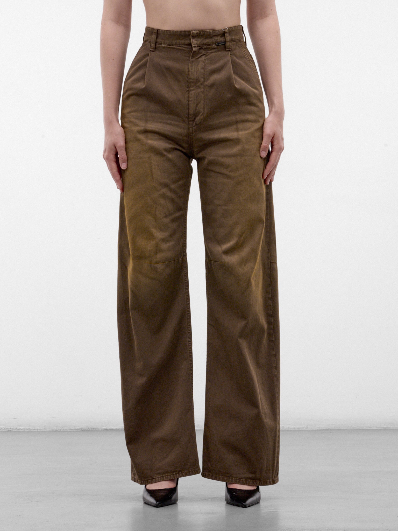 Brown High Waist Wide Trousers (S52LA0269-M35435-137-BROWN)