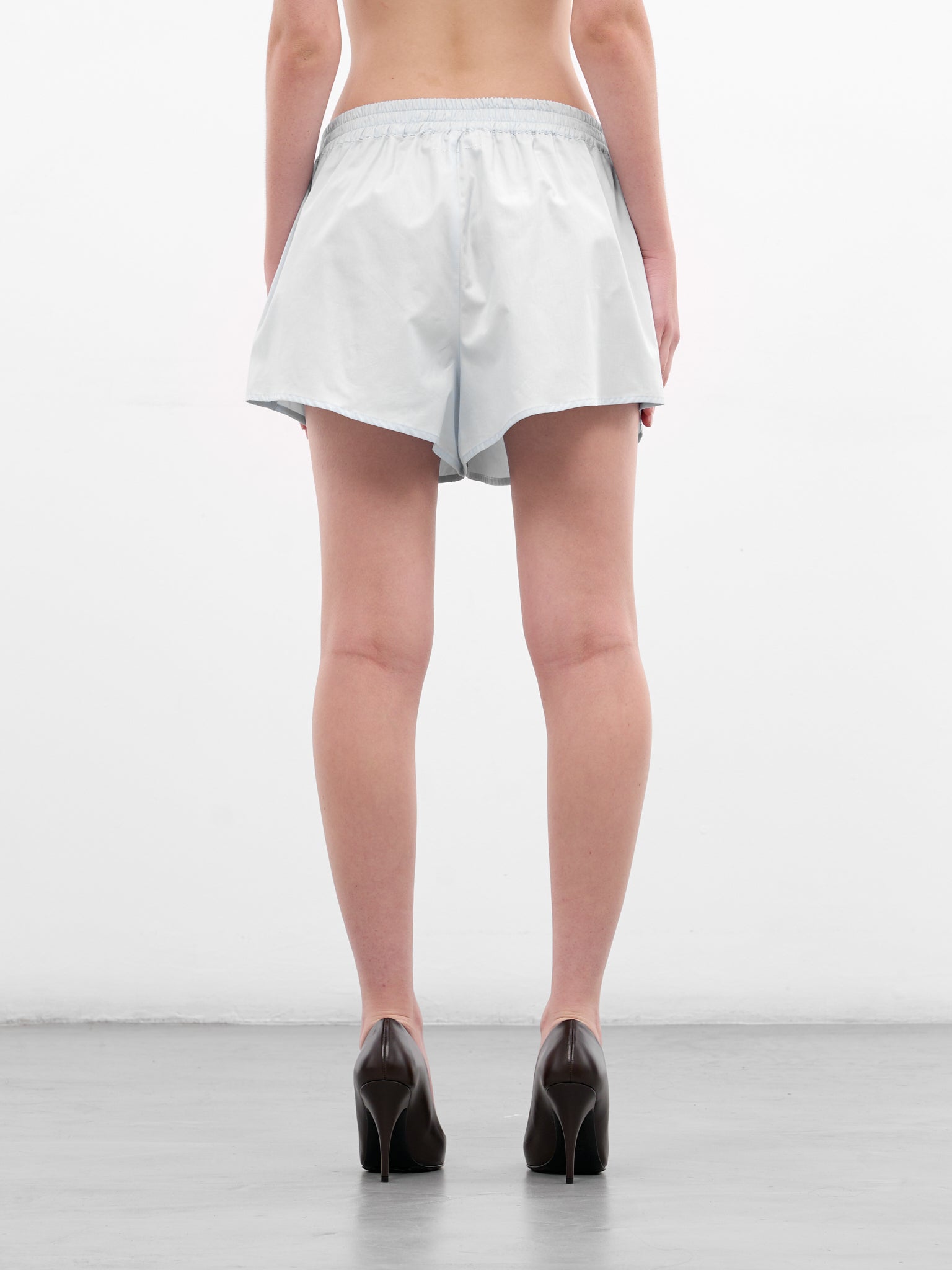 Blue Cotton Poplin Elasticated Shorts (S52MU0135-M35480-501-LIGHT-BLU)