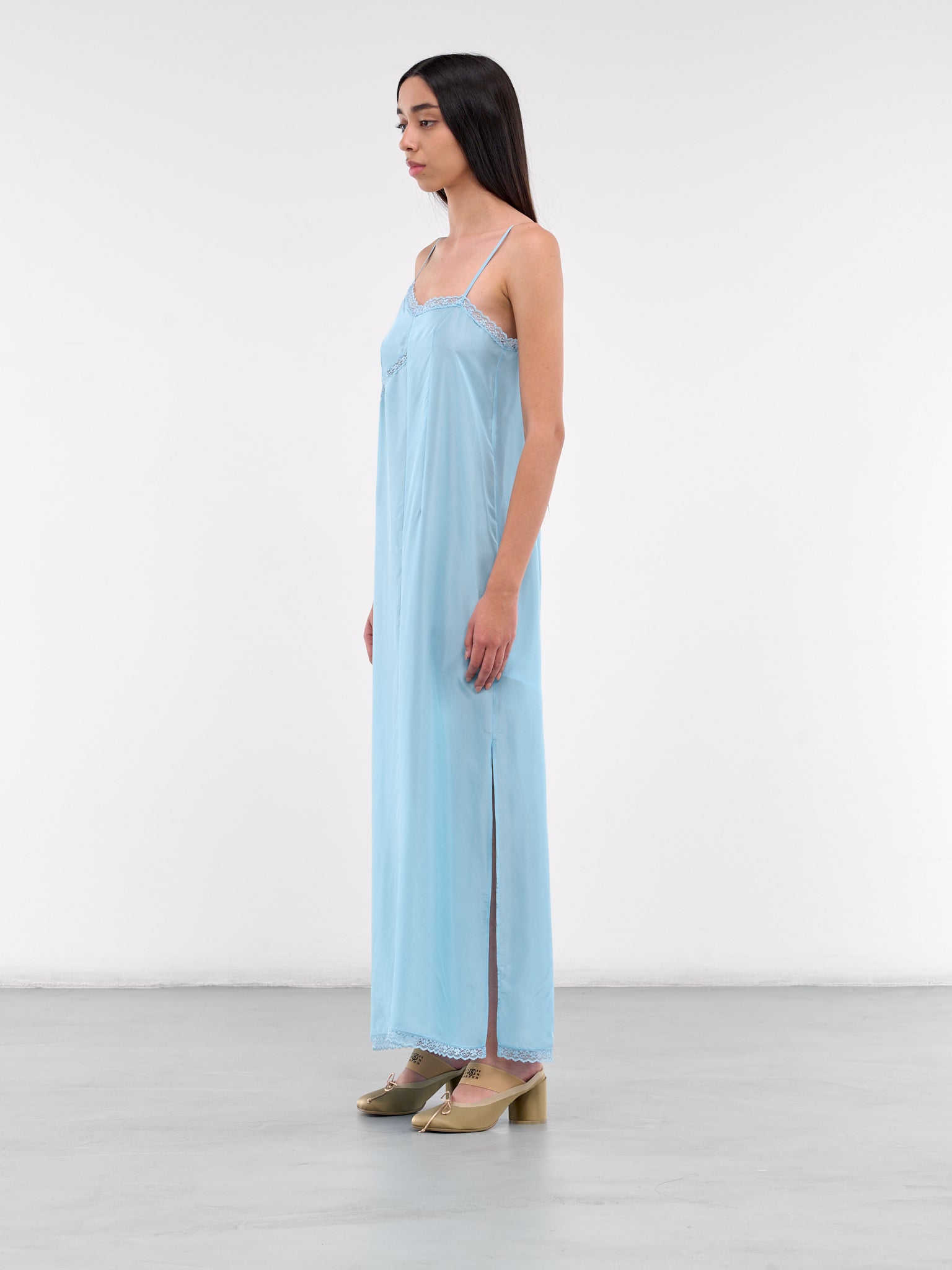 Asymmetric Silk Lace Dress (S52CT0785-M35244-512-LIGHT-BLU)