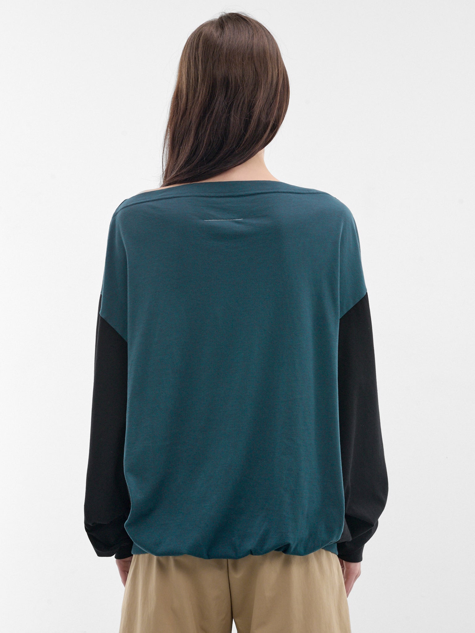 Two-Tone Upside-Down Sweatshirt (S52NH0045-M20048-961-PETROL-BL)