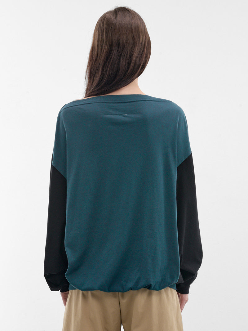 Two-Tone Upside-Down Sweatshirt (S52NH0045-M20048-961-PETROL-BL)